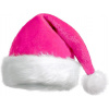 Citétoile Plyšová mikulášska čiapka ružová – mäkká zamatová čiapka s dvojitou podšívkou a brmbolcom
