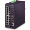 Planet IGS-4215-16T2S priemyselný L2 switch, 16x1Gb, 2x1Gb SFP, dual 12-48VDC, -40 ~ 75 ° C, 1x RJ45 serial port, IP30