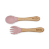 Malý Ježko Detský silikónový príbor - Klasický - Powder Pink