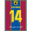 Superfutbal Maketa dresu FC Barcelona, modrá / bordová Rozmer: A2, Meno a číslo: Coutinho 14