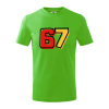 67 - čísla - Tričko detské bavlnené - 134 cm/8 rokov ( Apple Green )