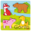 Goki drevené hmatové puzzle Zvieratká