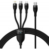 Baseus CASS030201 Flash Series 3v1 Kabel USB-C na USB-C ,Lightning, MicroUSB 100W 1.5m čie