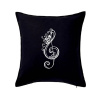 Husľový kľúč kvety - Vankúš 50x50 - 50x50 - Vrátane výplne ( Čierna )