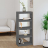 zahrada-XL Knižnica/deliaca stena sivá 60x30x135,5 cm masívna borovica 808170