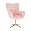 LuxuryForm DESIGN Kozmetické kreslo AURORA VELUR na zlatom kríži - ružové