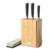 G21 Damascus Premium v bambusovom bloku 3 ks + brúsny kameň