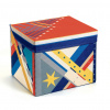 Djeco Sediaca skrinka na hračky Raketa - Rocket toy box