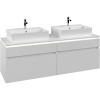 VILLEROY & BOCH Legato závesná skrinka pod dve umývadlá na dosku, 4 zásuvky, s LED osvetlením, 1600 x 500 x 550 mm, White Matt, B677L0MS
