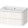 DURAVIT Happy D.2 Plus c-shaped závesná skrinka s nábytkovým umývadlom bez otvoru, 2 zásuvky, 775 x 490 x 480 mm, biela vysoký lesk, HP4347N2222