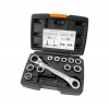 EXTOL PREMIUM 8816101 klíč ráčnový tvarovaný a vložky, sada 11ks, 8-19mm, CrV