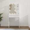 vidaXL Toaletný stolík s LED biely 60x40x140 cm - Biela - 183469-117480