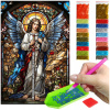 Haft Diamentowy Diamond Painting mozaika Vitrážový anjel strážny set