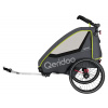 Qeridoo Vozík za bicykel detský Qupa 1, nosnosť: 36 kg, 30 l, sivo-zelený, Q-QUP1-23-LI