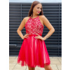 Krátke červené spoločenské šaty - L