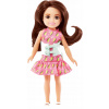 BÁBIKA BARBIE CHELSEA 15 CM BRUNETKA ŠATY S BLESKAMI