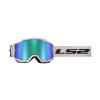 LS2 Helmets LS2 CHARGER GOGGLE WHITE WITH H-V GREEN IRID.VISOR