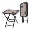 Turistický skladací stôl 50x50x50 cm s držiakmi na nápoje čierna