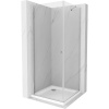Mexen Pretoria sprchovací kút 70 x 70 cm, priehľadná, chróm + plochá sprchová vanička, 852-070-070-01-00-4010