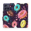 Flipové pouzdro Mobiwear - Motorola Edge 50 Neo - VP19S Donutky (Knížkové flip pouzdro, obal, kryt na mobil Motorola Edge 50 Neo - VP19S Donutky, materiál Umělá kůže + TPU - ochrana 360°, stojánek, si