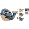 Porcelánová LED dekorácia veľryby v troch farebných prevedeniach s glazovaným povrchom 16 x 10 cm 43146