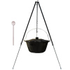 Perfect Cauldron kotlík na guláš smalt 50 l, Perfect Cauldron pokrievka smalt 59 cm, Perfect Cauldron teleskopická trojnožka 1,2 m - 1,7 m na kotlíky a panvice, Perfect Cauldron varecha drevo SMREK