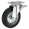 Koliesko kontajnerové otočné s platňou a brzdou, priemer 200mm, výška 238mm, do 210kg,oceľ