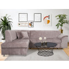Rohová sedacia súprava Bernett, ružová látka, ľavý roh