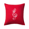 Husľový kľúč kvety - Vankúš 50x50 - 50x50 - Iba poťah ( Červená )