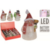 Snehuliak vianočný 10 cm s LED osvetlením mix druhov
