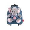 Detský denimový batoh na kolieskach s odnímateľnou hračkou Perletti Toys, SLONÍK, 13033