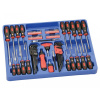 Genius Tools Skrutkovač, kľúč, sada bitov, palcové a metrické 1/4