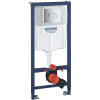 GROHE Solido 3v1 - prvok pre závesné WC, stavebná výška 113 cm + nástenná prípojka + ovládacie tlačidlo Arena Cosmopolitan (chróm), 38981000