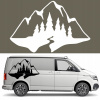 Šablóna na maľovanie na auto CAMPER GRAFIKA HORY RIEKA LES NATURA 45x70