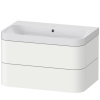 DURAVIT Happy D.2 Plus c-shaped závesná skrinka s nábytkovým umývadlom bez otvoru, 2 zásuvky, 775 x 490 x 480 mm, biela matná lakovaná, HP4347N3636