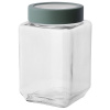 Altom Sklenená hranatá dóza s vekom 700 ml, zelenázelená, 700 ml