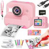 DETSKÝ FOTOAPARÁT S 1080P TLAČIARŇOU, 5 PASTELKAMI A 32GB SD KARTOU