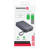 Powerbanka Swissten 20000 mAh s integrovanými káblami USB-C a Lightning vesmírne strieborná