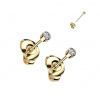 Titánové Puzetové náušnice so vsadenými zirkónmi Farba: zlatá, Veľkosť koncovky: 3 mm