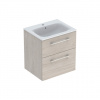 Geberit Selnova Square - Umývadlová skrinka 635x588x480 mm, s umývadlom, 2 zásuvky, svetlý orech hickory 501.239.00.1