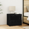 vidaXL Nočný stolík s LED svetlami Čierny dub 50x40x45 cm 862184