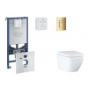 Grohe Rapid SLX Set predstenovej inštalácie, klozetu, dosky SoftClose a tlačidla Skate Cosmopolitan, Triple Vortex, Cool Sunrise SANI11BB4107-GR
