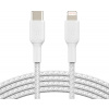 BELKIN kabel oplétaný USB-C - Lightning, 1m, bílý CAA004bt1MWH