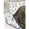 INTERMEDIC SK Set Intermedic do kočíka Macko s vláčikom/minky hneda 100x75/40x30 cm