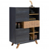 Carryhome VYSOKÁ KOMODA, farba duba, tmavosivá, 100/133,5/40 cm - Obývacie zostavy - 002798002002