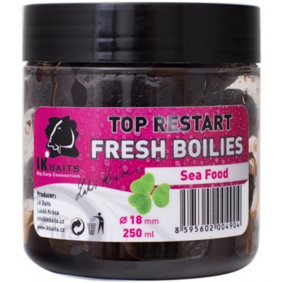 LK Baits Fresh Boilie Top Restart Sea Food 18 mm 250 ml
