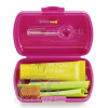 Curaprox Travel Set zubná kefka + CPS medzizubné kefky 2 ks + zubná pasta 10 ml darčeková sada, magenta