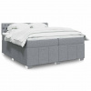 Box spring postel s matrací světle šedá 200 x 200 cm textil Šedá 3289482
