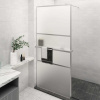 Zástěna do průchozí sprchy s policí chrom 90x195 cm ESG/hliník Stříbrná 3185497