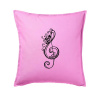 Husľový kľúč kvety - Vankúš 50x50 - 50x50 - Iba poťah ( Ružová )
